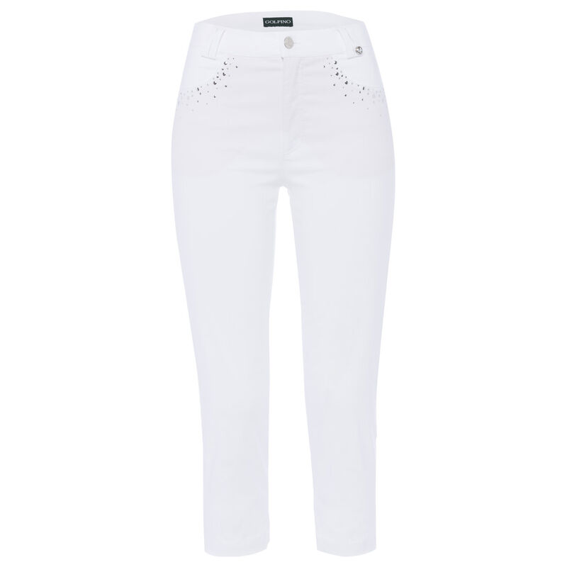 Trousers GOLFINO Ladies Sparkling Capri Trousers, Female, White, 16