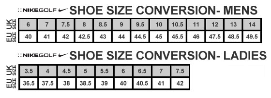 nike shoe sizes conversion